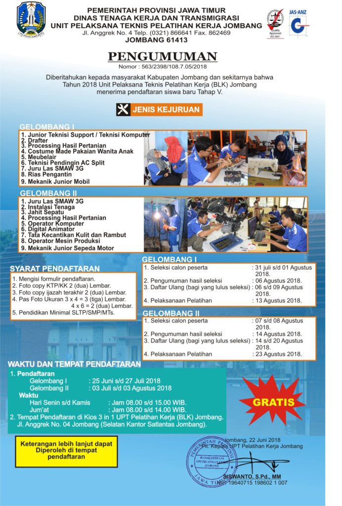 BROSUR PELATIHAN TAHAP 5 2018